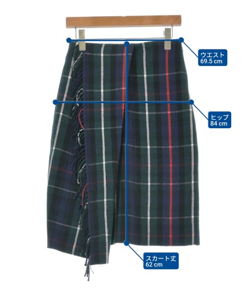 BALENCIAGA（バレンシアガ）ひざ丈スカート 緑 サイズ:34(XXS位) レディース/2200614771015