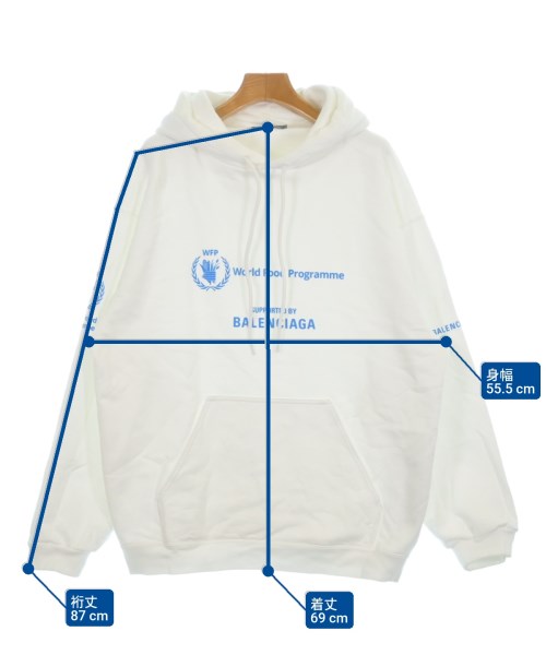 BALENCIAGA（バレンシアガ）パーカー 白 サイズ:S レディース/2200615546025