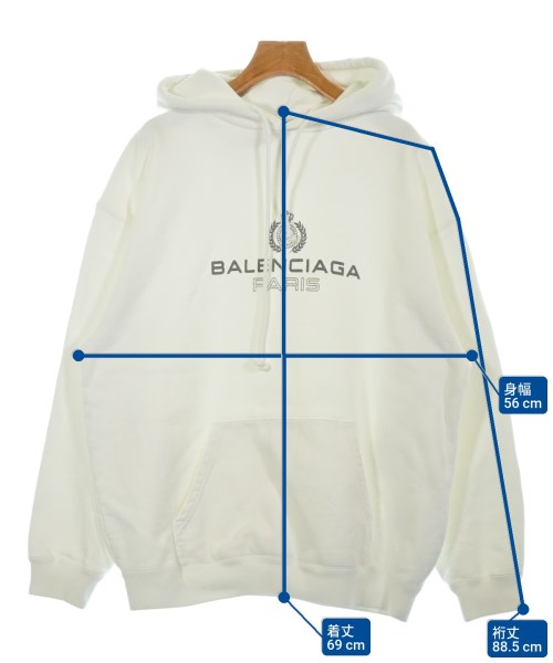 BALENCIAGA（バレンシアガ）パーカー 白 サイズ:M レディース/2200607764024