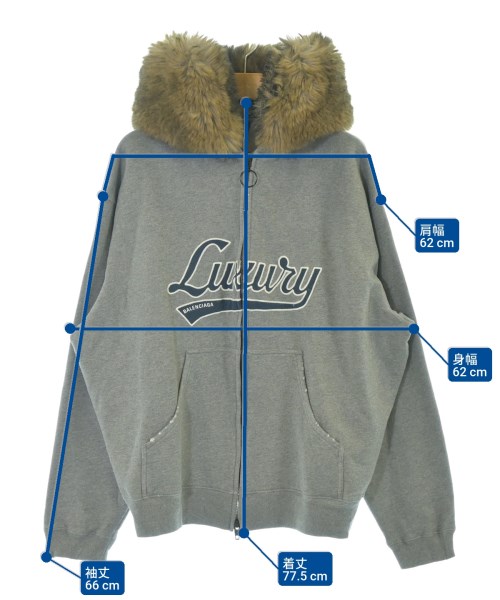 BALENCIAGA（バレンシアガ）パーカー グレー サイズ:S メンズ/2200674292017