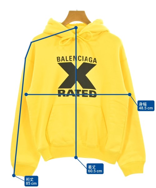 BALENCIAGA（バレンシアガ）パーカー 黄 サイズ:XS レディース/2200677812014