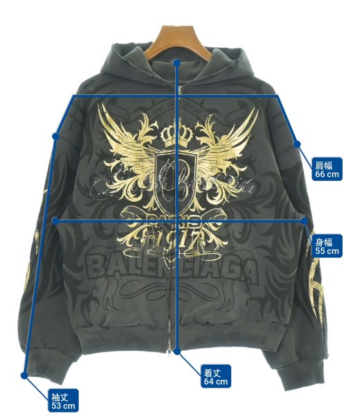 BALENCIAGA（バレンシアガ）パーカー グレー サイズ:S メンズ/2200700290208