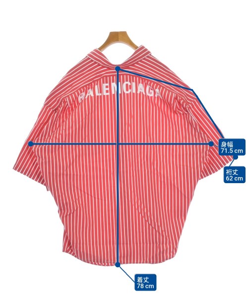 BALENCIAGA（バレンシアガ）カジュアルシャツ 赤 サイズ:34(S位) メンズ/2200655998051