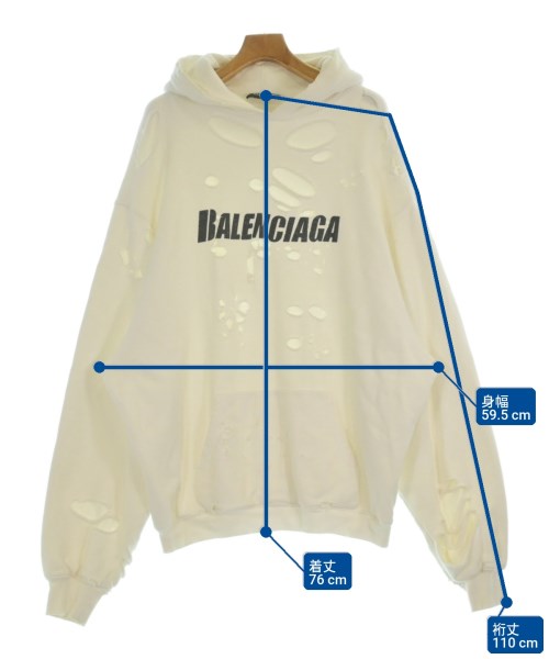 BALENCIAGA（バレンシアガ）パーカー 白 サイズ:XXS メンズ/2200659850010