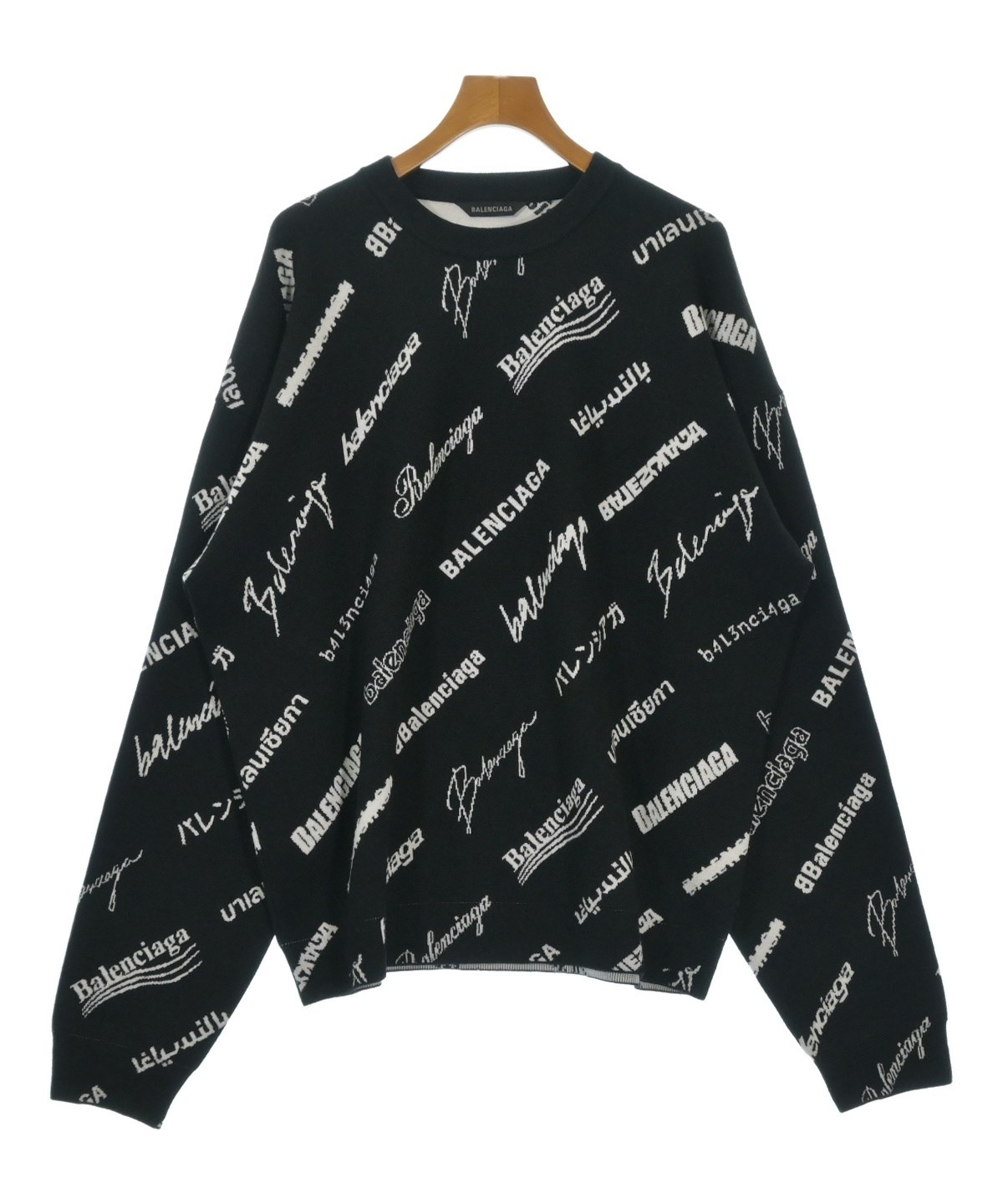 yuuina　バレンシアガ ロゴフィットセーター◇167,400円 BALENCIAGA（バレンシアガ）ニット・セーター 黒 サイズ:XL メンズ