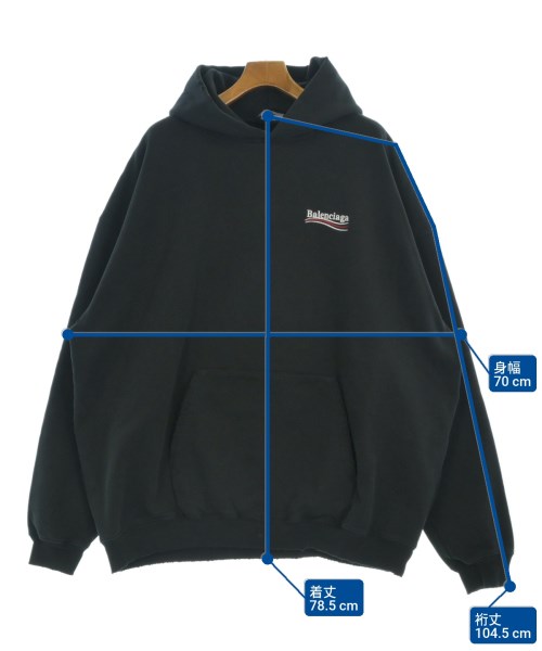 BALENCIAGA（バレンシアガ）パーカー 黒 サイズ:M メンズ/2200662243021