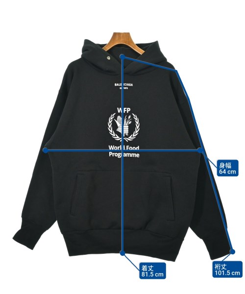 BALENCIAGA（バレンシアガ）パーカー 黒 サイズ:XS メンズ/2200649248063