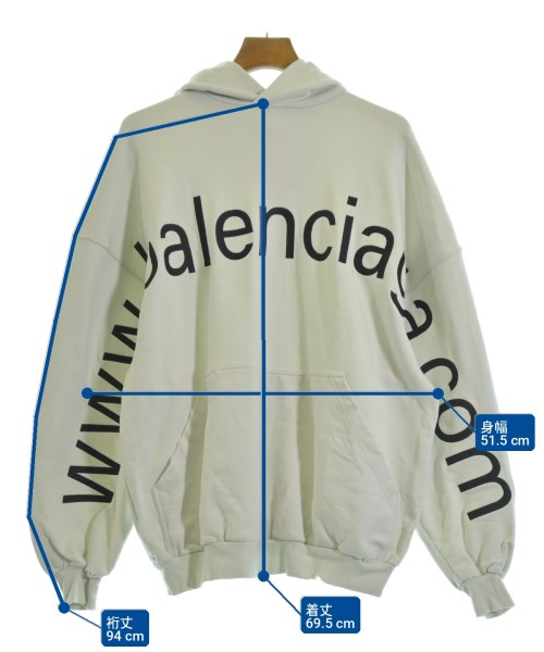 BALENCIAGA（バレンシアガ）パーカー 白 サイズ:L メンズ/2200702461071