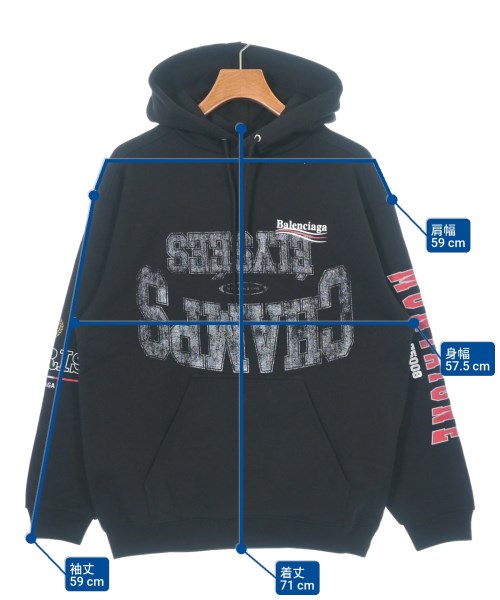 BALENCIAGA（バレンシアガ）パーカー 黒 サイズ:XS メンズ/2200662995012