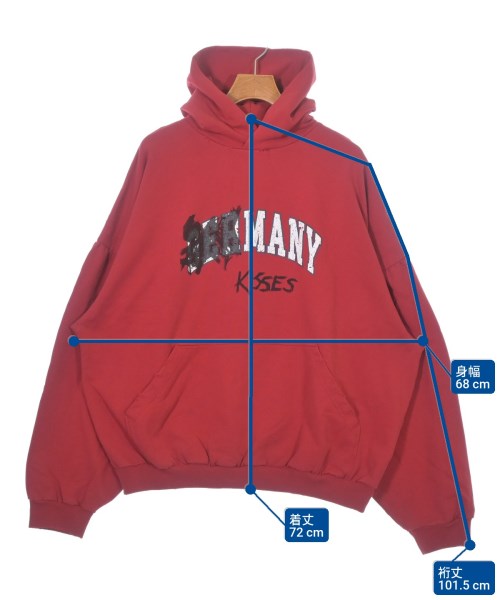 BALENCIAGA（バレンシアガ）パーカー 赤 サイズ:3(L位) メンズ/2200662995036