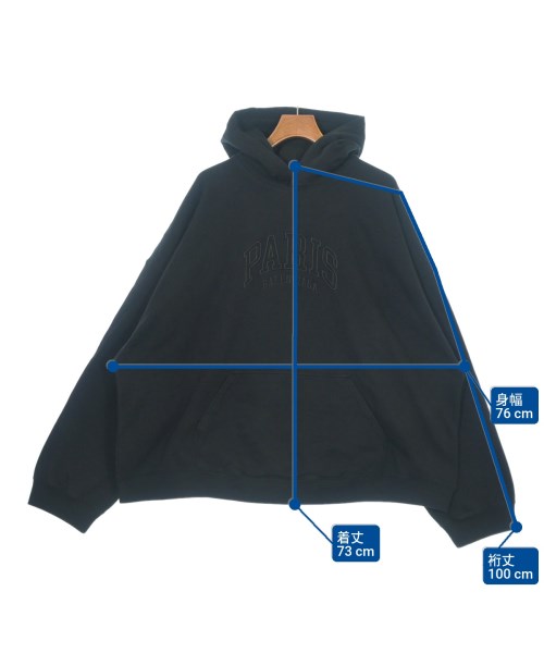BALENCIAGA（バレンシアガ）パーカー 黒 サイズ:5(XXL位) メンズ/2200662995043