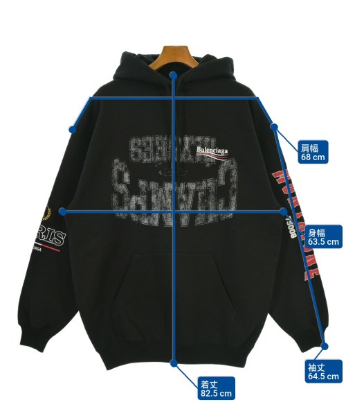 BALENCIAGA（バレンシアガ）パーカー 黒 サイズ:XS メンズ/2200663260010