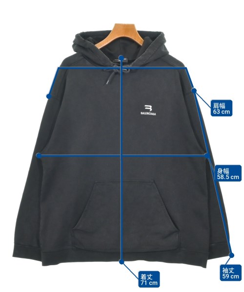 BALENCIAGA（バレンシアガ）パーカー 黒 サイズ:M メンズ/2200732038038