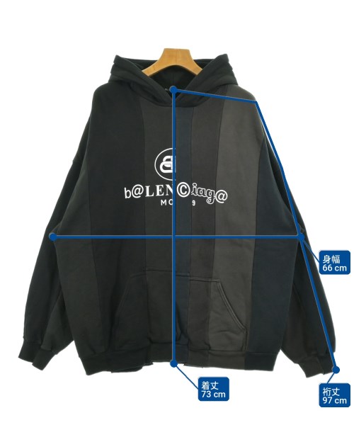 BALENCIAGA（バレンシアガ）パーカー 黒 サイズ:XXS メンズ/2200727689030