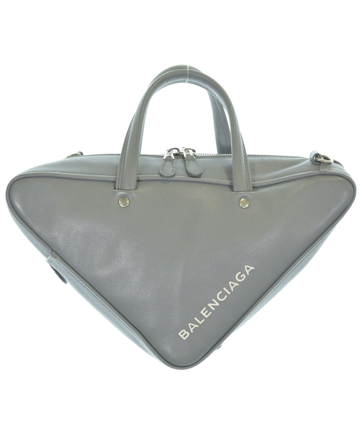 蔴*様 BALENCIAGA バレンシアガ レザー ショルダーバッグ グレー カ BALENCIAGA（バレンシアガ）ショルダーバッグ グレー サイズ