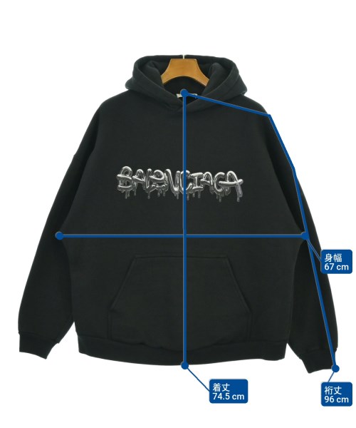 BALENCIAGA（バレンシアガ）パーカー 黒 サイズ:L メンズ/2200683661019