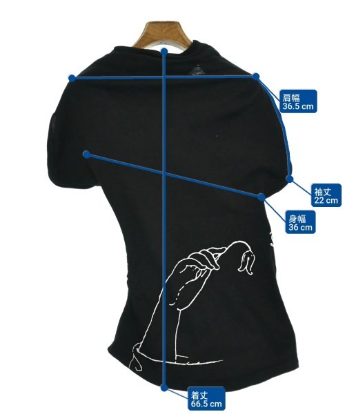 BERNHARD WILLHELM（ベルンハルトウイルヘルム）Tシャツ・カットソー 黒 サイズ:XS レディース/2200686803010