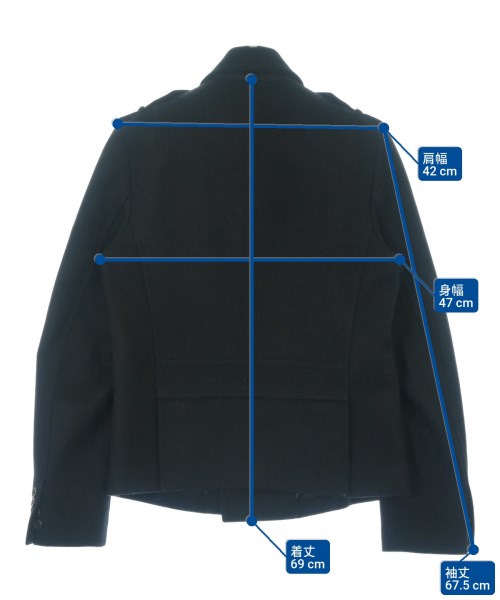 Neil Barrett（ニールバレット）ピーコート 黒 サイズ:44(S位) メンズ/2200674263062