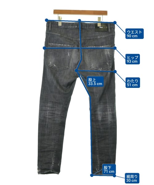 DSQUARED（ディースクエアード）デニムパンツ 黒 サイズ:48(L位) メンズ/2200642935106