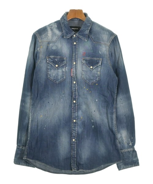 DSQUARED(ディースクエアード)カジュアルシャツ 青 サイズ:48(M位)/2200643214026