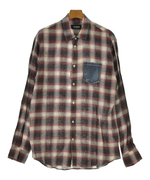 DSQUARED(ディースクエアード)カジュアルシャツ 赤 サイズ:50(XL位)/2200644566018