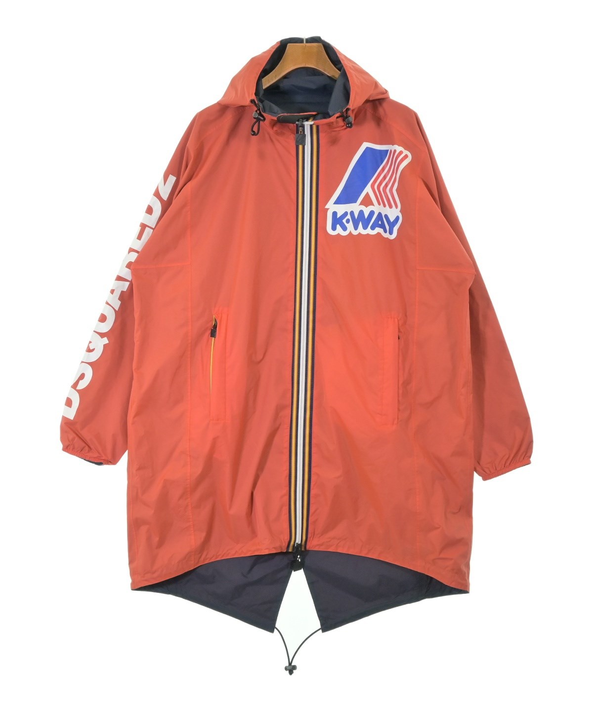 【未着用級•タグ付き】ピースナウ 2way 耳付きフード スプリングコート M DSQUARED（ディースクエアード）コート オレンジ サイズ:L メンズ