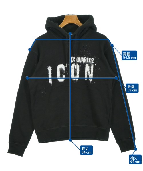 DSQUARED（ディースクエアード）パーカー 黒 サイズ:S メンズ/2200627870019