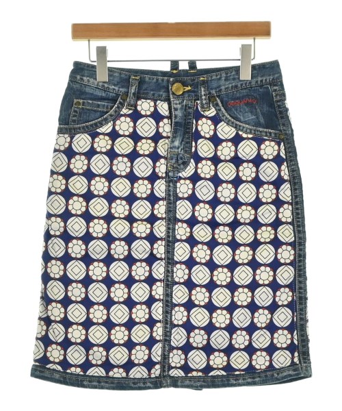 DSQUARED(ディースクエアード)ひざ丈スカート 青 サイズ:38(S位)/2200670577064