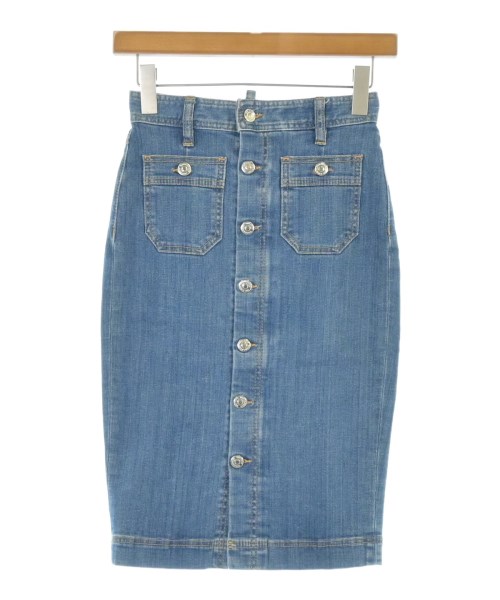 DSQUARED(ディースクエアード)ひざ丈スカート 青 サイズ:38(S位)/2200680808042