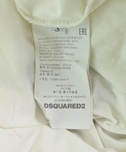 DSQUARED（ディースクエアード）Tシャツ・カットソー 白 サイズ:S メンズ/2200698934603