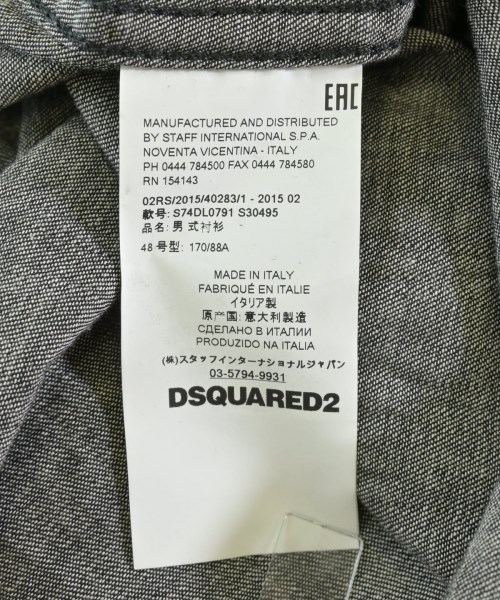 DSQUARED（ディースクエアード）カジュアルシャツ 黒 サイズ:48(L位) メンズ/2200714898131