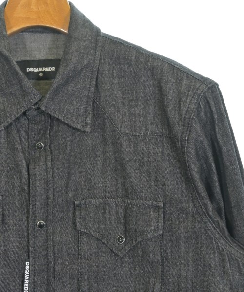 DSQUARED（ディースクエアード）カジュアルシャツ 黒 サイズ:48(L位) メンズ/2200714898131