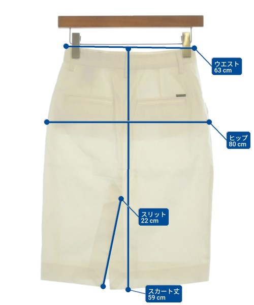 DSQUARED（ディースクエアード）ひざ丈スカート 白 サイズ:38(S位) レディース/2200650660144