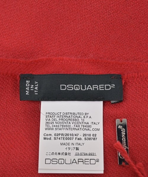 DSQUARED（ディースクエアード）マフラー 赤 サイズ:- レディース/2200646709208
