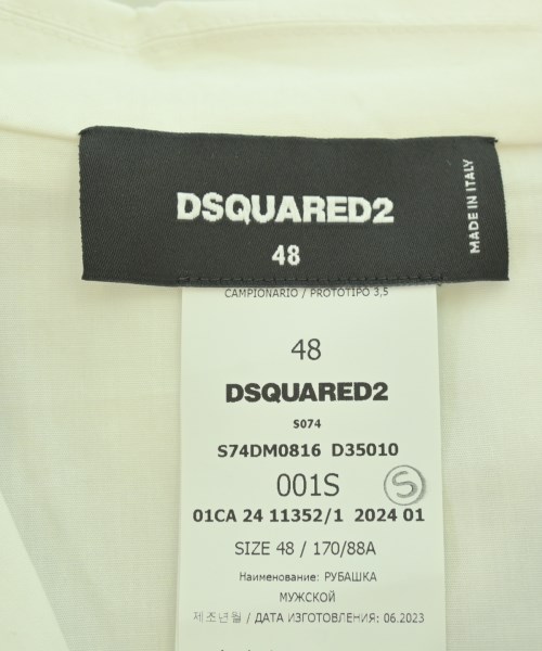 DSQUARED（ディースクエアード）カジュアルシャツ 白 サイズ:48(L位) メンズ/2200705261487
