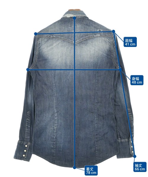 DSQUARED（ディースクエアード）カジュアルシャツ 紺 サイズ:44(S位) メンズ/2200720376104