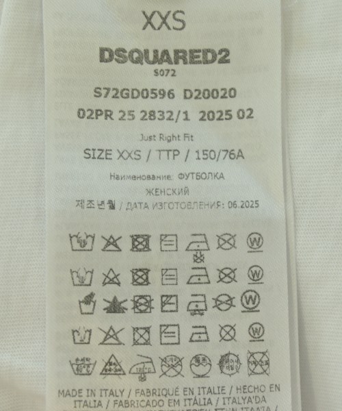 DSQUARED（ディースクエアード）Tシャツ・カットソー 白 サイズ:XXS レディース/2200728863057