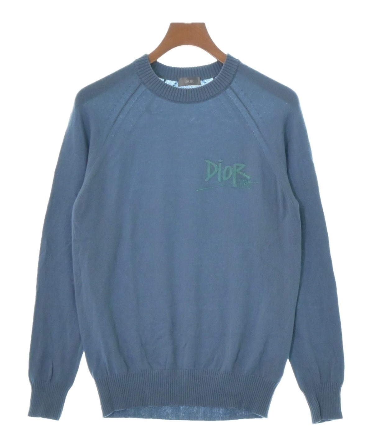 DIOR homme ディオール セーター コットンジャージー ニット Dior Homme（ディオールオム）ニット・セーター 青 サイズ:S メンズ