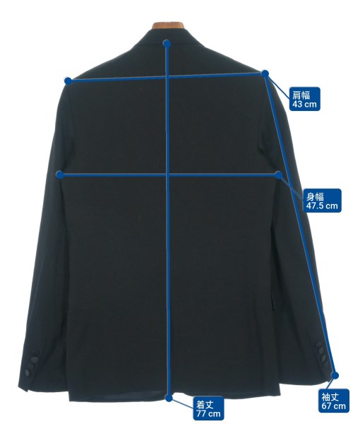 Dior Homme（ディオールオム）テーラードジャケット 黒 サイズ:48(L位) メンズ/2200567529152