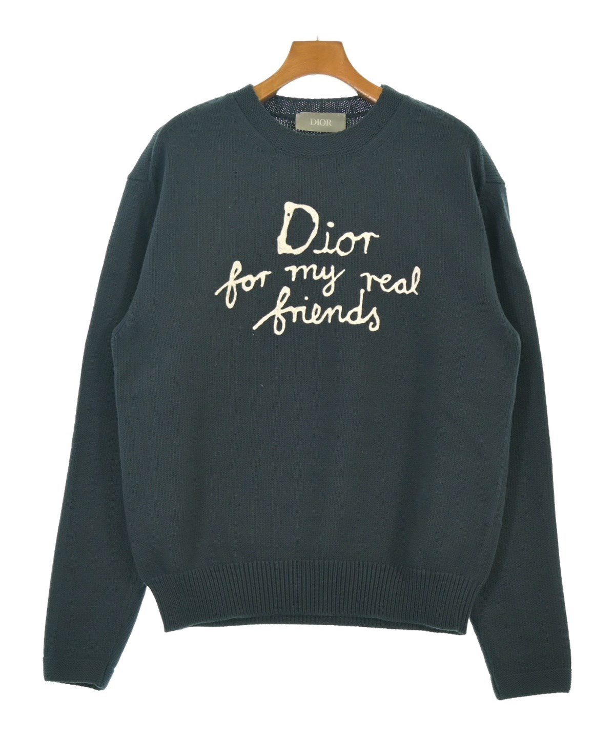 Dior Hommeネイビー紺　長袖カシミヤコットンニットセーター　S Dior Homme（ディオールオム）ニット・セーター 紺 サイズ:M メンズ