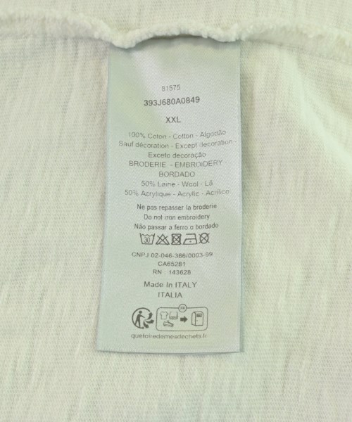 Dior Homme（ディオールオム）Tシャツ・カットソー 白 サイズ:XXL メンズ/2200723029052