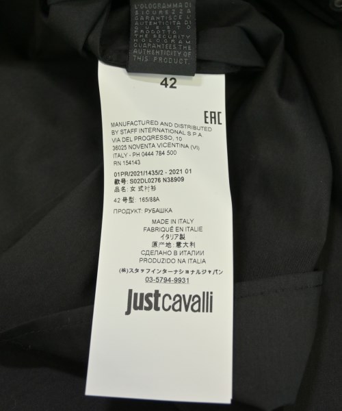 JUST cavalli（ジャストカバリ）ブラウス 黒 サイズ:42(M位) レディース/2200723903031