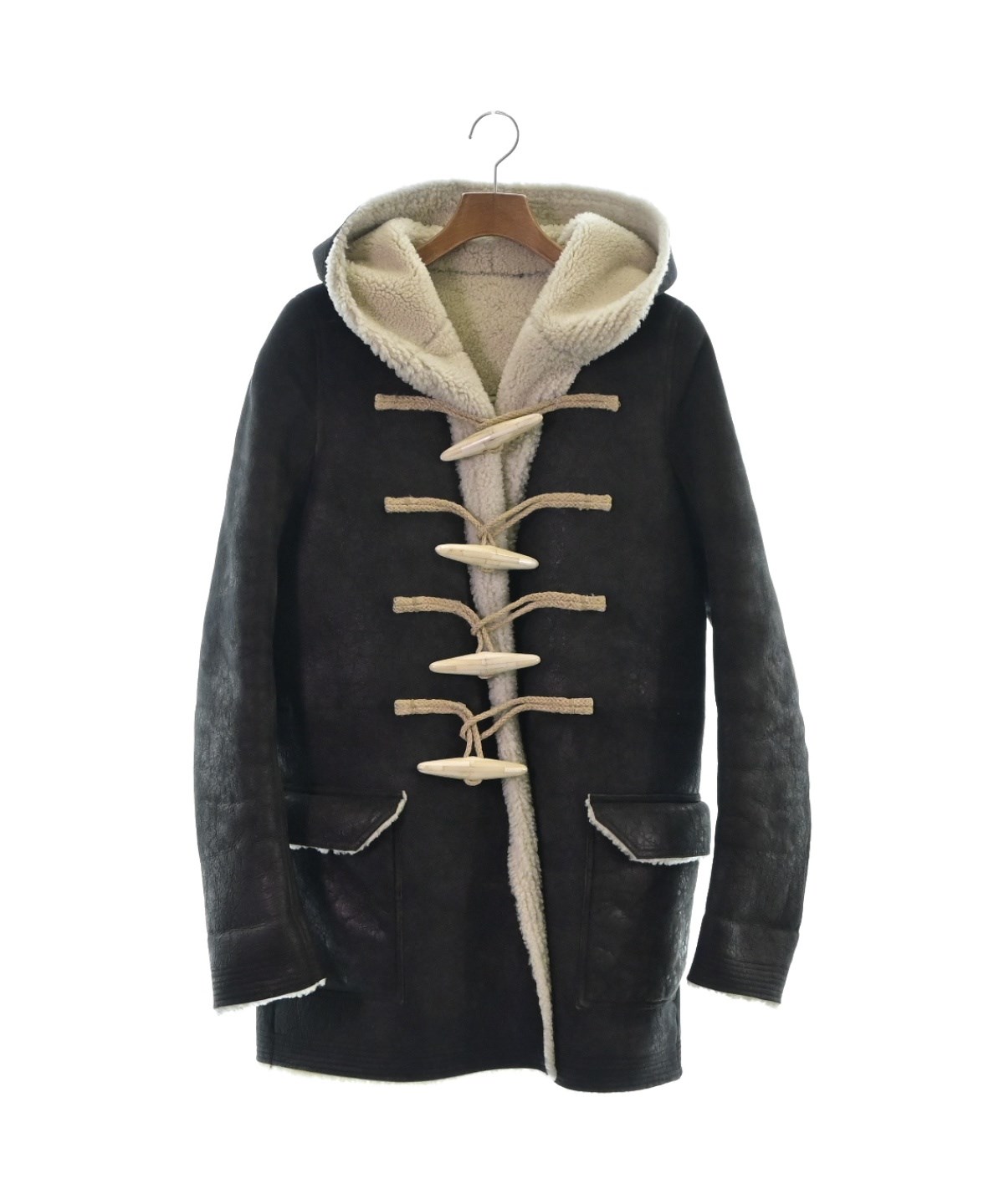Roen ロエン カシミヤ混 ラクーンファー ダッフルコート 黒 M Roen ロエン カシミヤ混 ラクーンファー ダッフルコート 黒 M