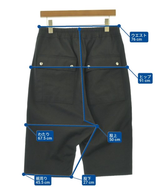 Rick Owens（リックオウエンス）ショートパンツ 黒 サイズ:48(L位) メンズ/2200693548041