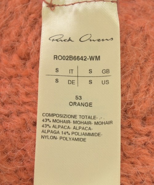 Rick Owens（リックオウエンス）カーディガン オレンジ サイズ:S レディース/2200694340026