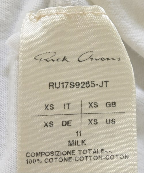 Rick Owens（リックオウエンス）Tシャツ・カットソー 白 サイズ:XS メンズ/2200702017056