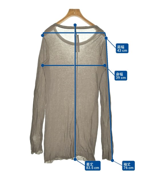 Rick Owens（リックオウエンス）Tシャツ・カットソー グレー サイズ:L レディース/2200702117183