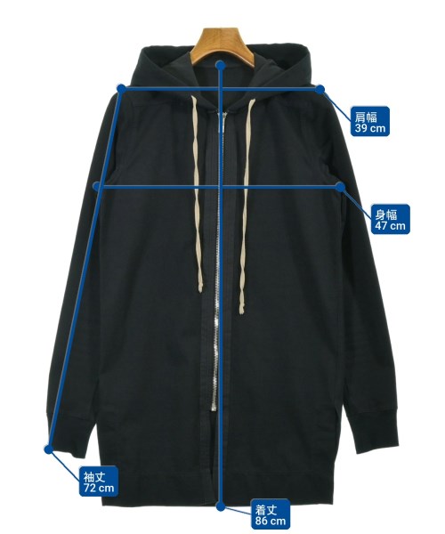 Rick Owens（リックオウエンス）パーカー 黒 サイズ:XS メンズ/2200710683106