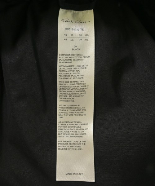 Rick Owens（リックオウエンス）ショートパンツ 黒 サイズ:46(L位) メンズ/2200712455039