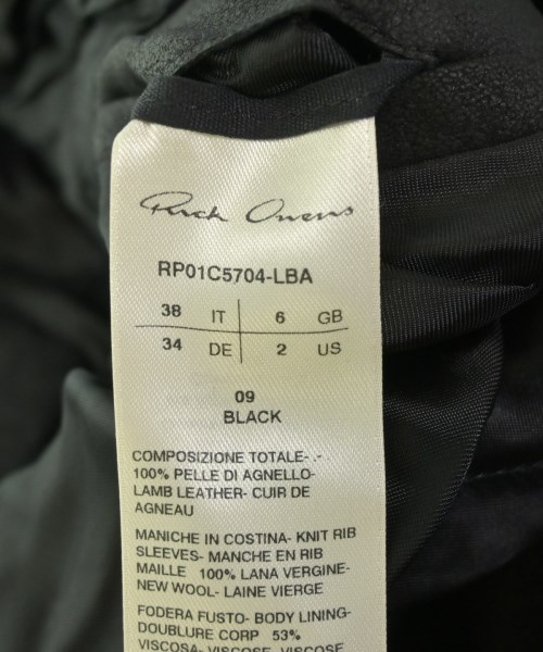 Rick Owens（リックオウエンス）その他 黒 サイズ:38(S位) レディース/2200689785061